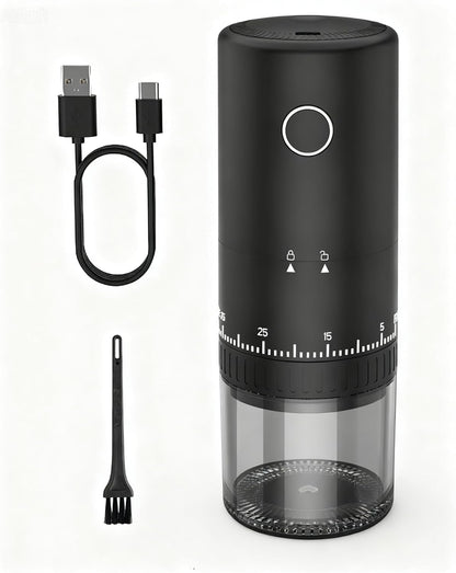 First Grind-While-Charging Rechargeable Coffee Grinder, 1.7X Faster Grinding with 38 External Adjustable Settings, Conical Ceramic Burrs & 2000mAh Battery, Portable for Travel, Camping